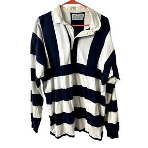 Columbia Sportswear Vintage Rugly Polo Mens Size XL Cotton Navy White Nautical